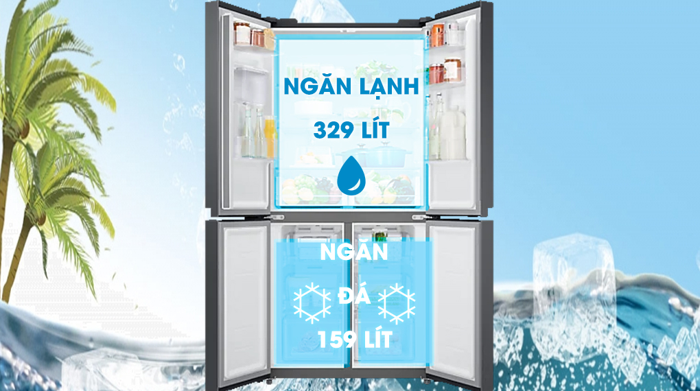 Tủ lạnh Samsung Inverter 488 lít RF48A4010B4/SV có dung tích sử dụng 488 lít phù hợp với gia đình trên 5 người