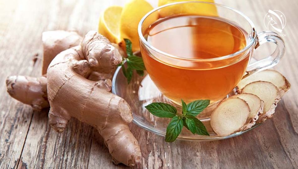 Fresh ginger and lemon