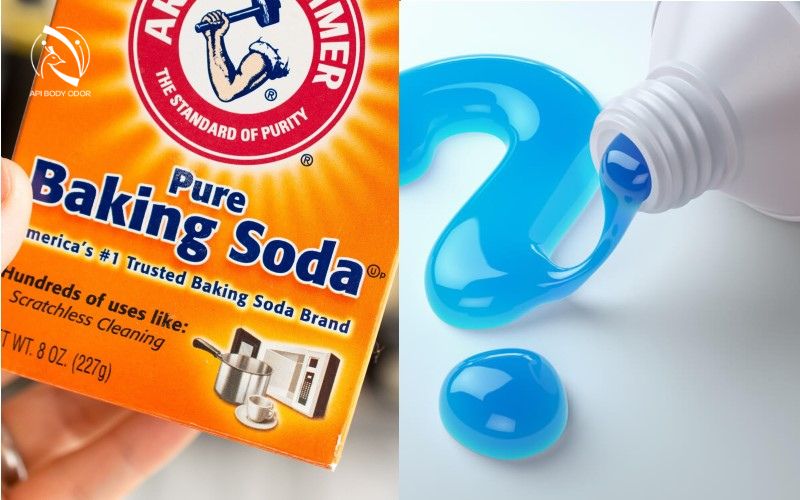 Toothpaste combined with baking soda to treat underarm odor