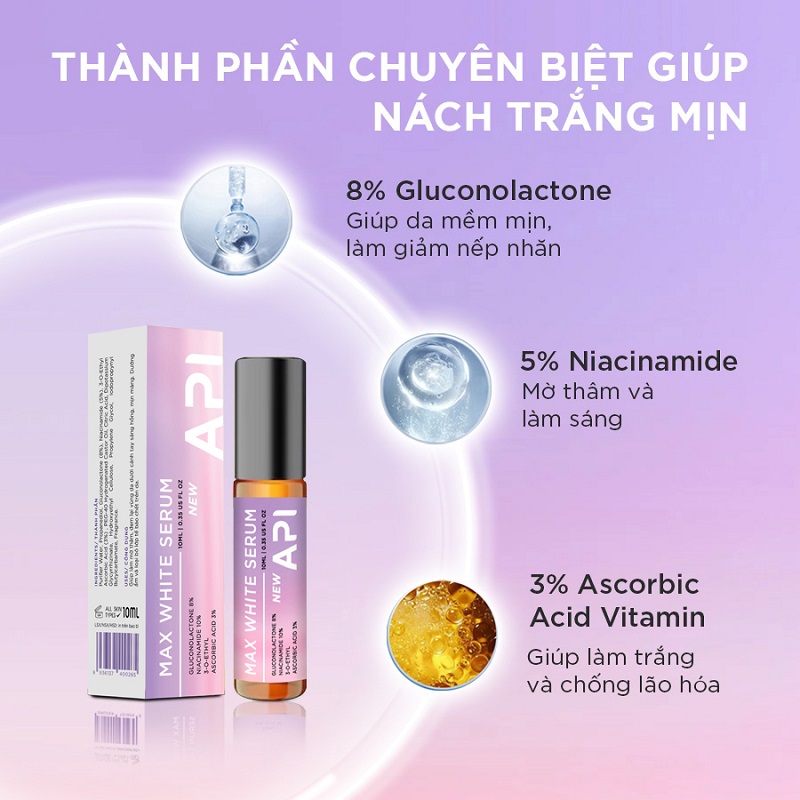 Thành phần chuyên biệt giúp nách trắng mịn