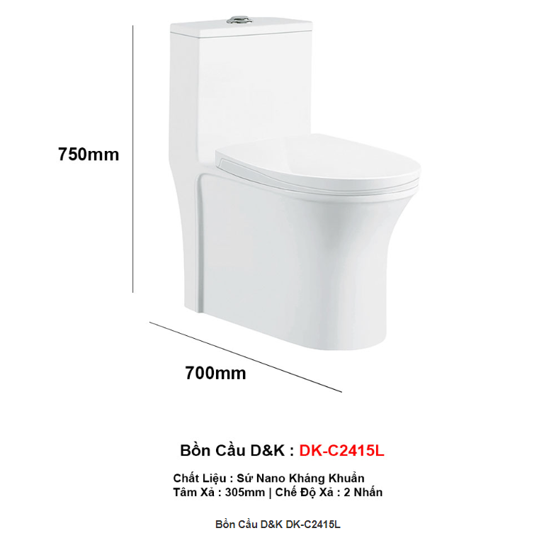 bàn cầu 1 khối DK-2415L