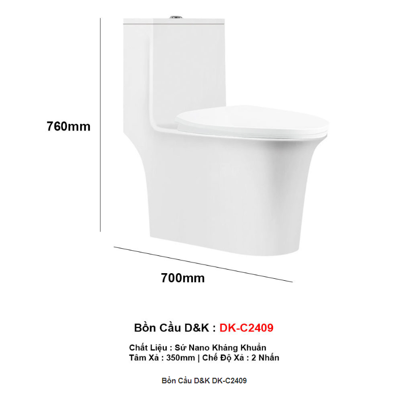 Bàn cầu 1 khối DK-C2409