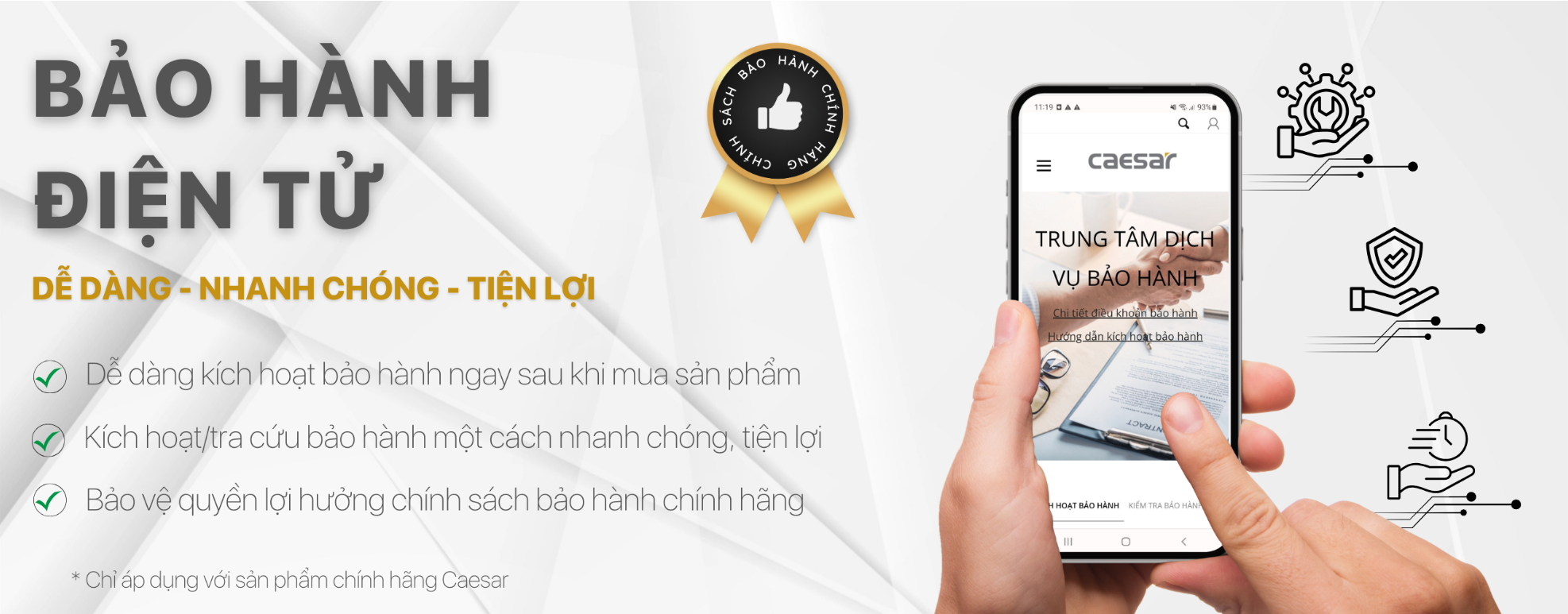 Chính sách bảo hành Caesar