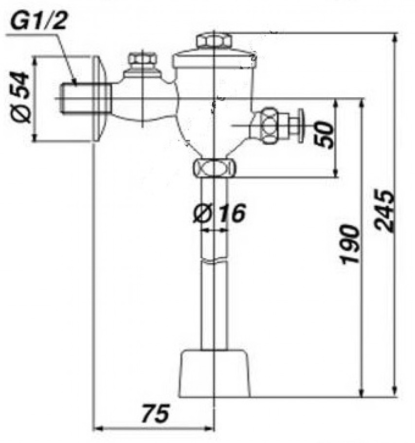 Xả tiểu Inax UF-8V ống cong xả nhấn