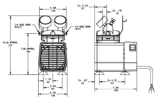 Cấu tạo sản phẩm Bơm chân không Gast DOA-P504-BN