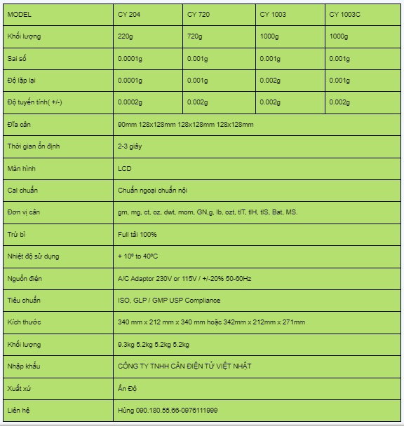 CÂN PHÂN TÍCH 1KG 3 SỐ LẺ CY 1003 CỦA CITIZEN