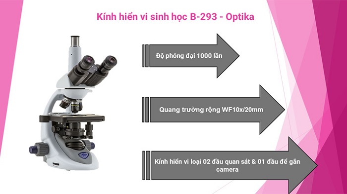 KÍNH HIỂN VI SINH HỌC 3 MẮT B-293 - OPTIKA - ITALYA