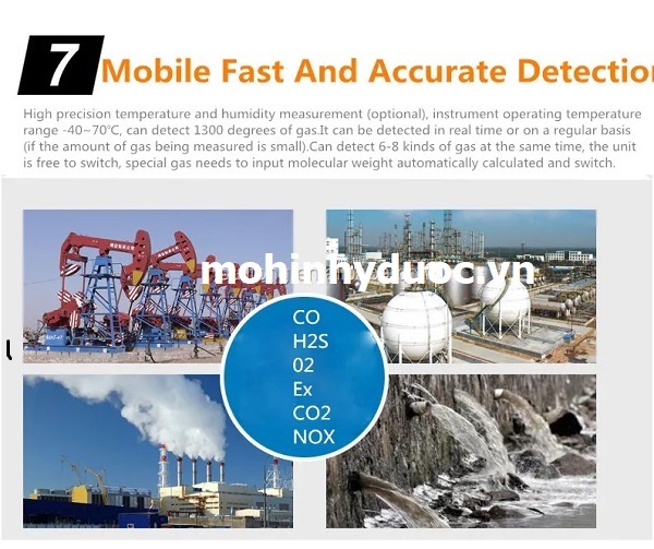 máy đo đa khí 06 chỉ tiêu cầm tay CO, H2S, O2, Ex, CO2, NOX