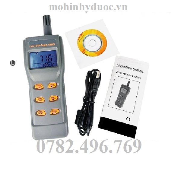 Máy đo và ghi dữ liệu khí CO2, CO, độ ẩm AZ 77597