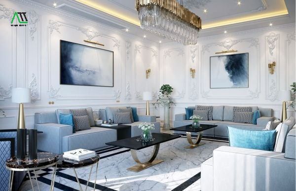 Gợi ý cách trang trí phào chỉ cho phòng khách hiện đại