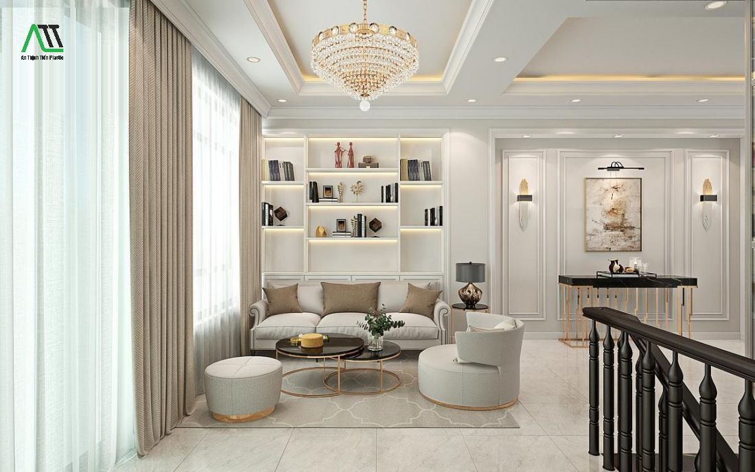 Gợi ý cách trang trí phào chỉ cho phòng khách hiện đại