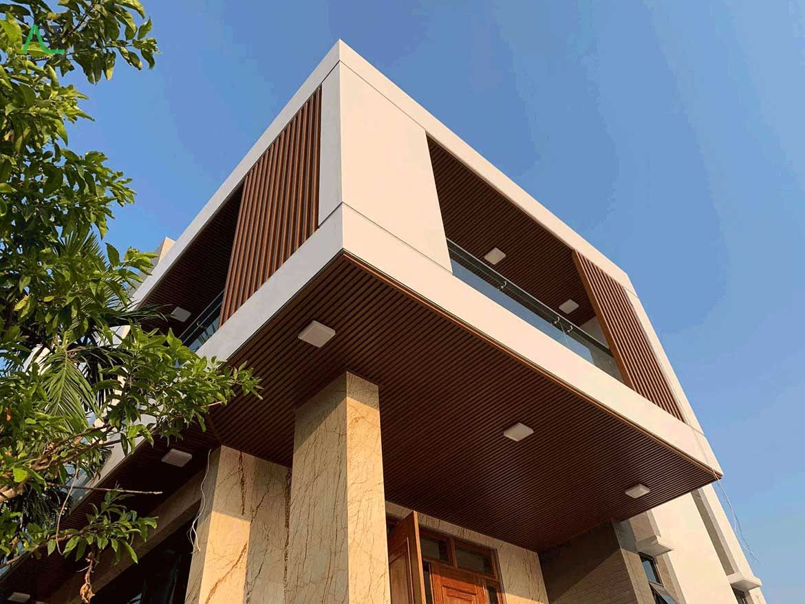 gỗ nhựa composite ốp tường ngoài trời