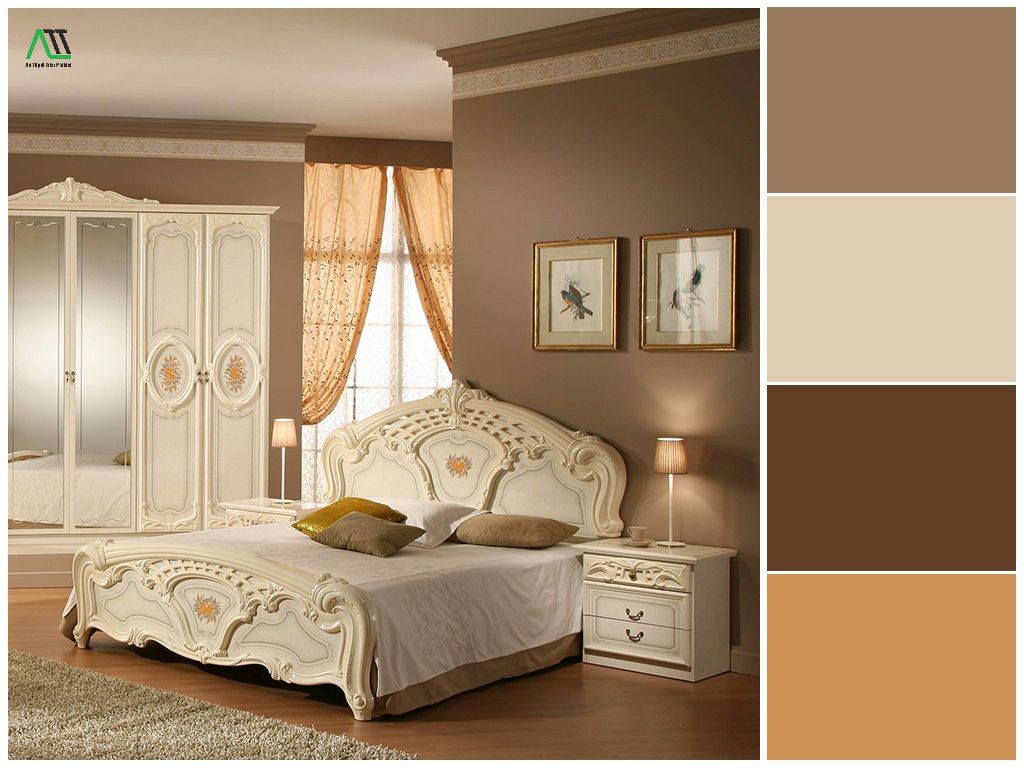 Phối sơn màu nâu đất với màu trắng