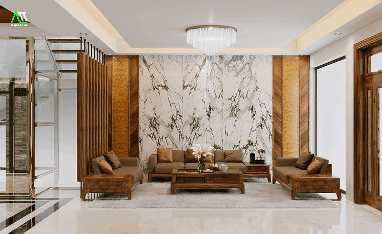 Gợi ý mẫu tấm gỗ ốp tường phòng khách đẹp