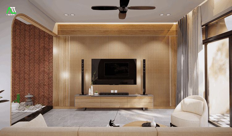 Hướng dẫn thi công gỗ ốp tường phòng khách