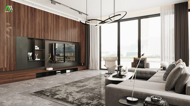 Gợi ý mẫu tấm gỗ ốp tường phòng khách đẹp