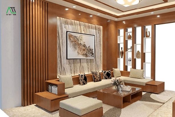 mẫu tấm ốp trần phòng khách