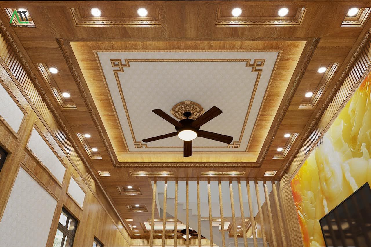 mẫu tấm ốp trần phòng khách