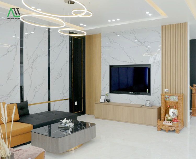 mẫu tấm ốp trần phòng khách