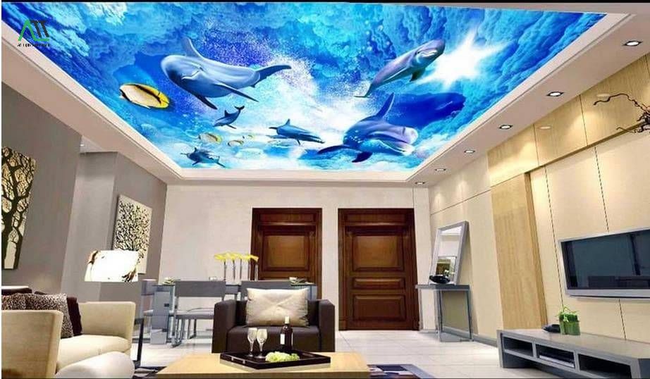 mẫu tấm ốp trần phòng khách