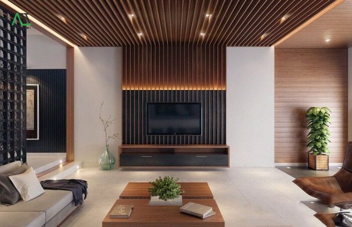 mẫu tấm ốp trần phòng khách