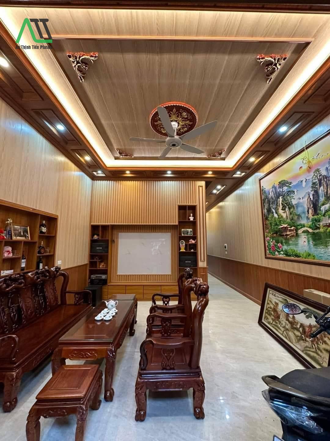 mẫu tấm ốp tường phòng khách