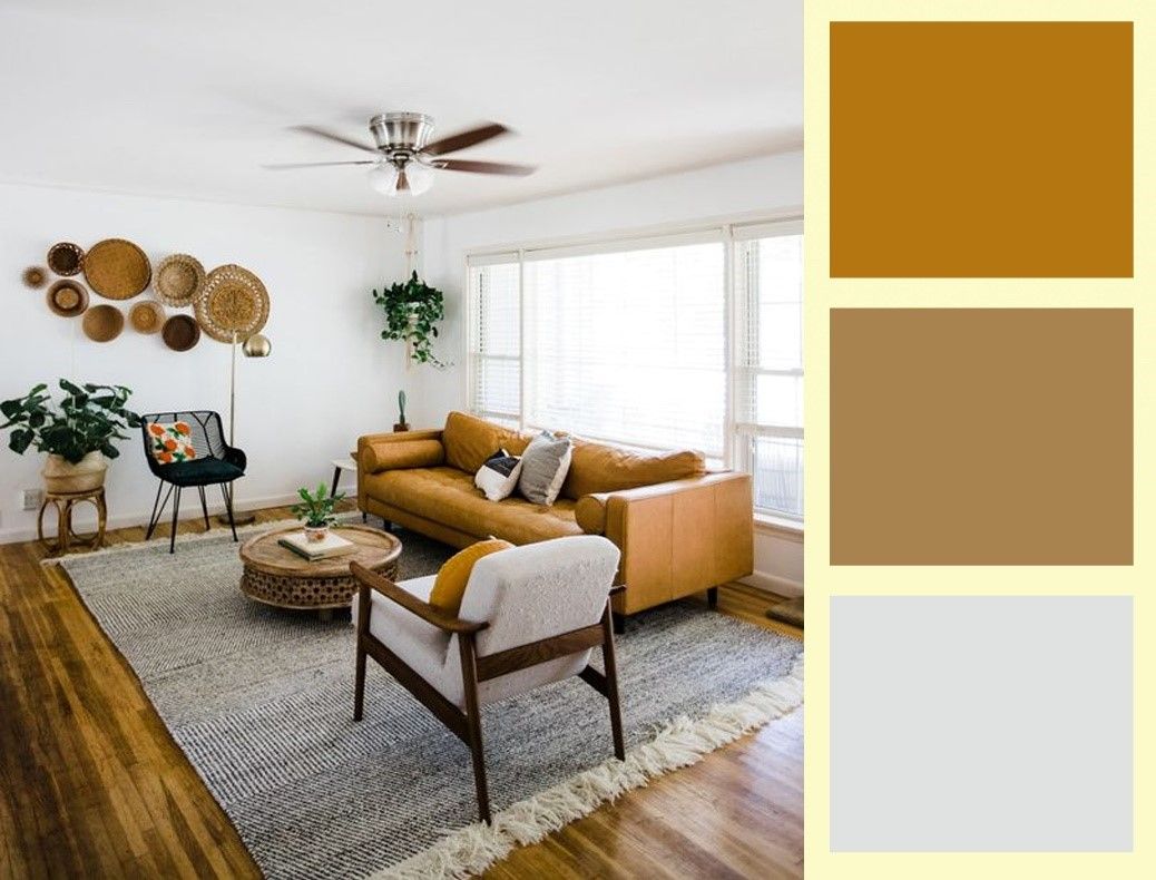 Kết hợp màu vàng đất với màu trung tính