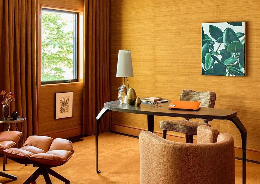 Phối màu vàng đất cùng những gam màu ấm