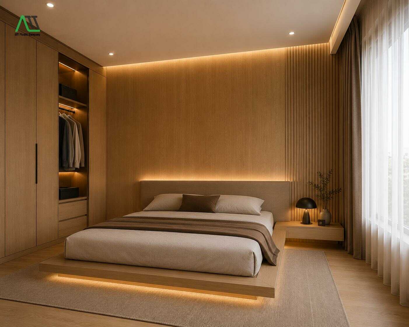 nhựa giả gỗ phòng ngủ
