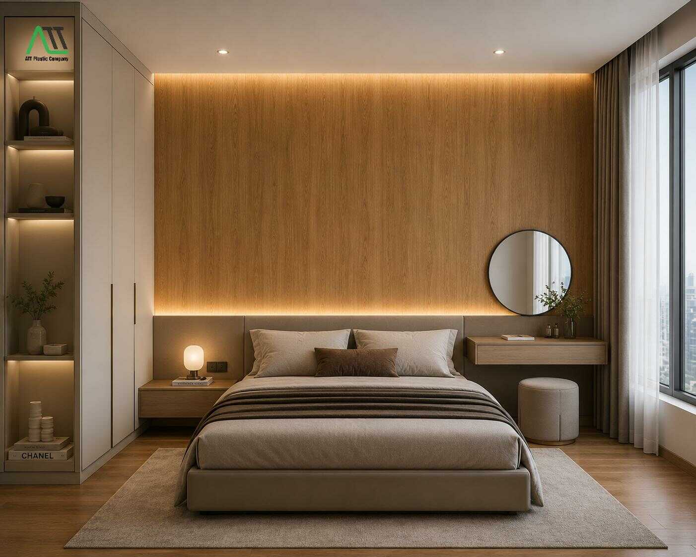 nhựa giả gỗ phòng ngủ