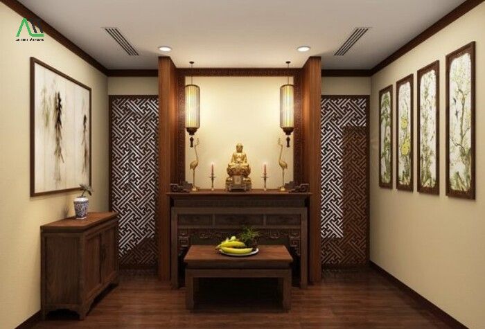 ốp nhựa phòng thờ giả gỗ