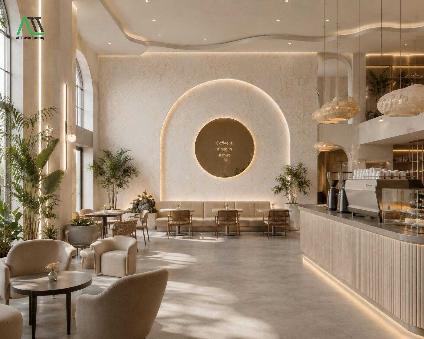 ốp tường quán cafe