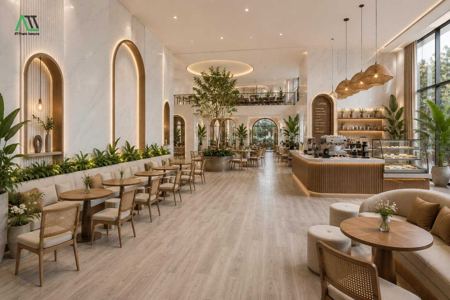 ốp tường quán cafe