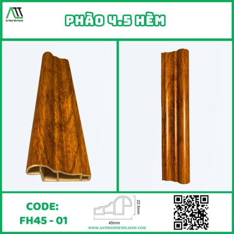 Phào 4.5 hèm (FH45-01) vân gỗ tự nhiên