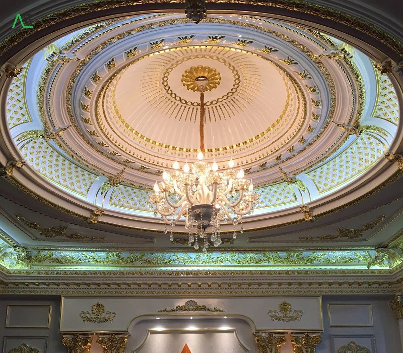 Mẫu thi công phào chỉ trần nhà vòm tròn, cung uốn cong