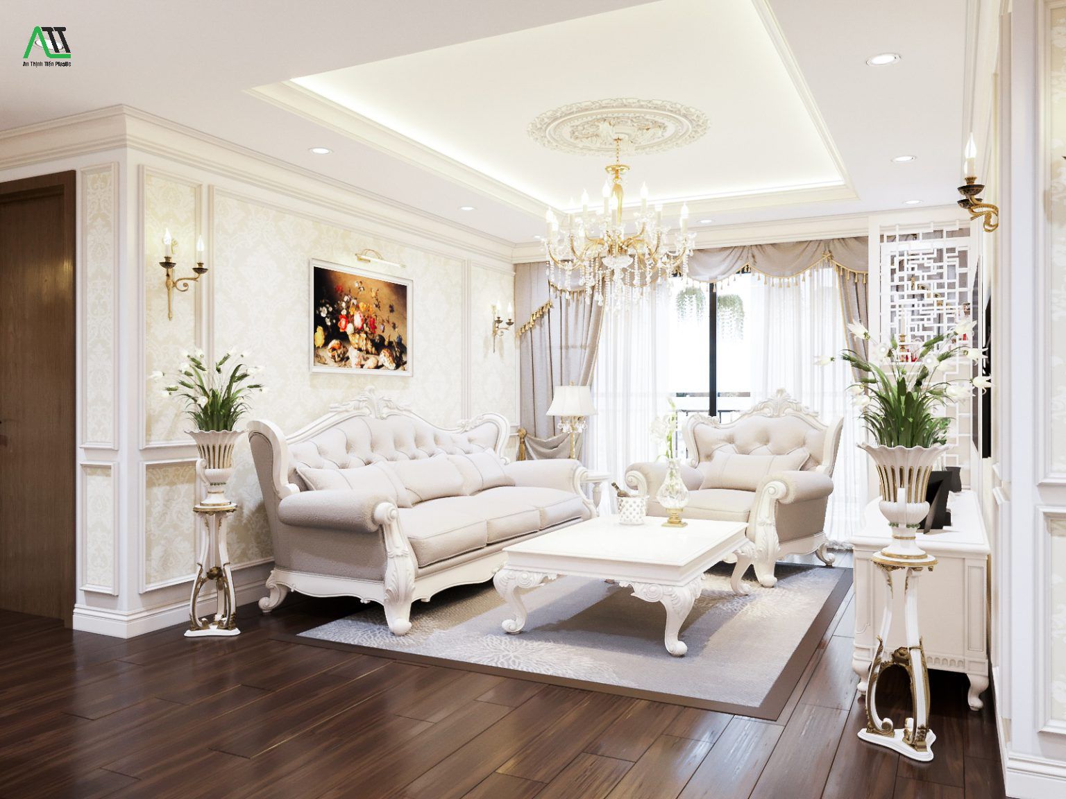 Chọn màu sơn phào chỉ trùng với màu sơn của tường