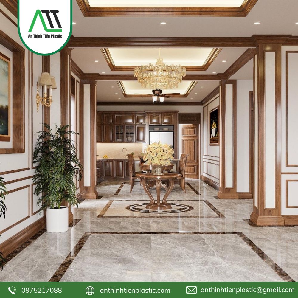 phào chỉ tường phòng khách