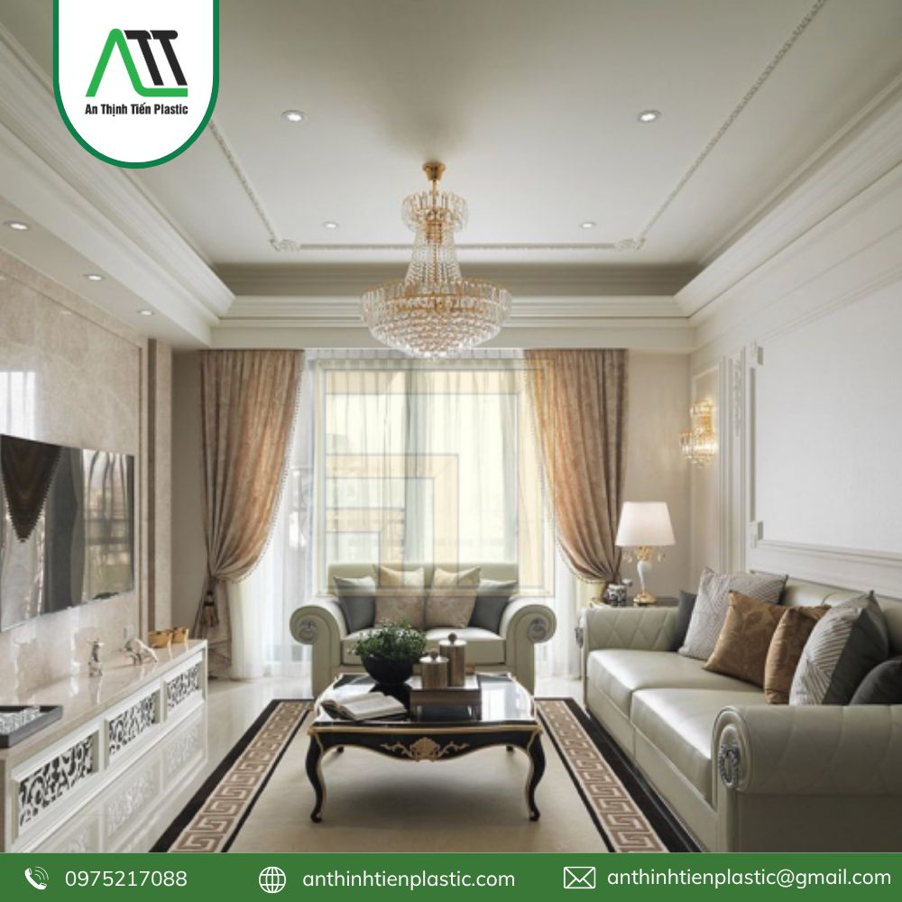 phào chỉ tường phòng khách