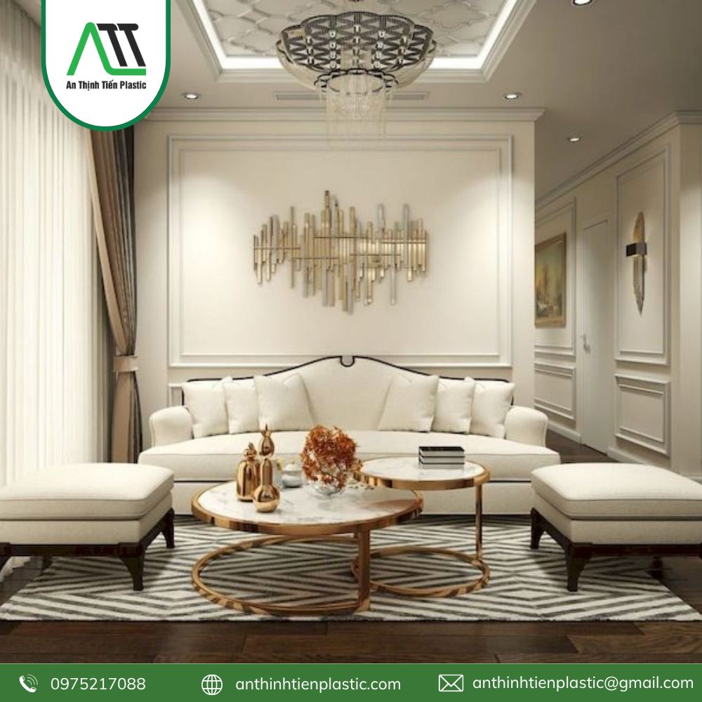 phào chỉ tường phòng khách