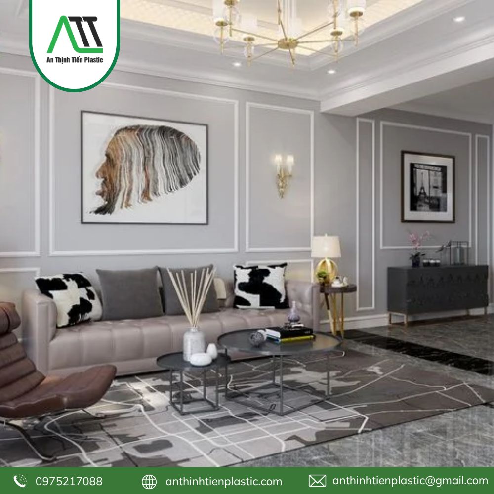 phào chỉ tường phòng khách