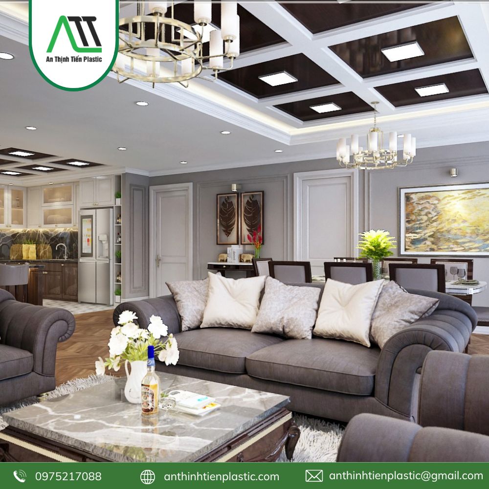 phào chỉ tường phòng khách