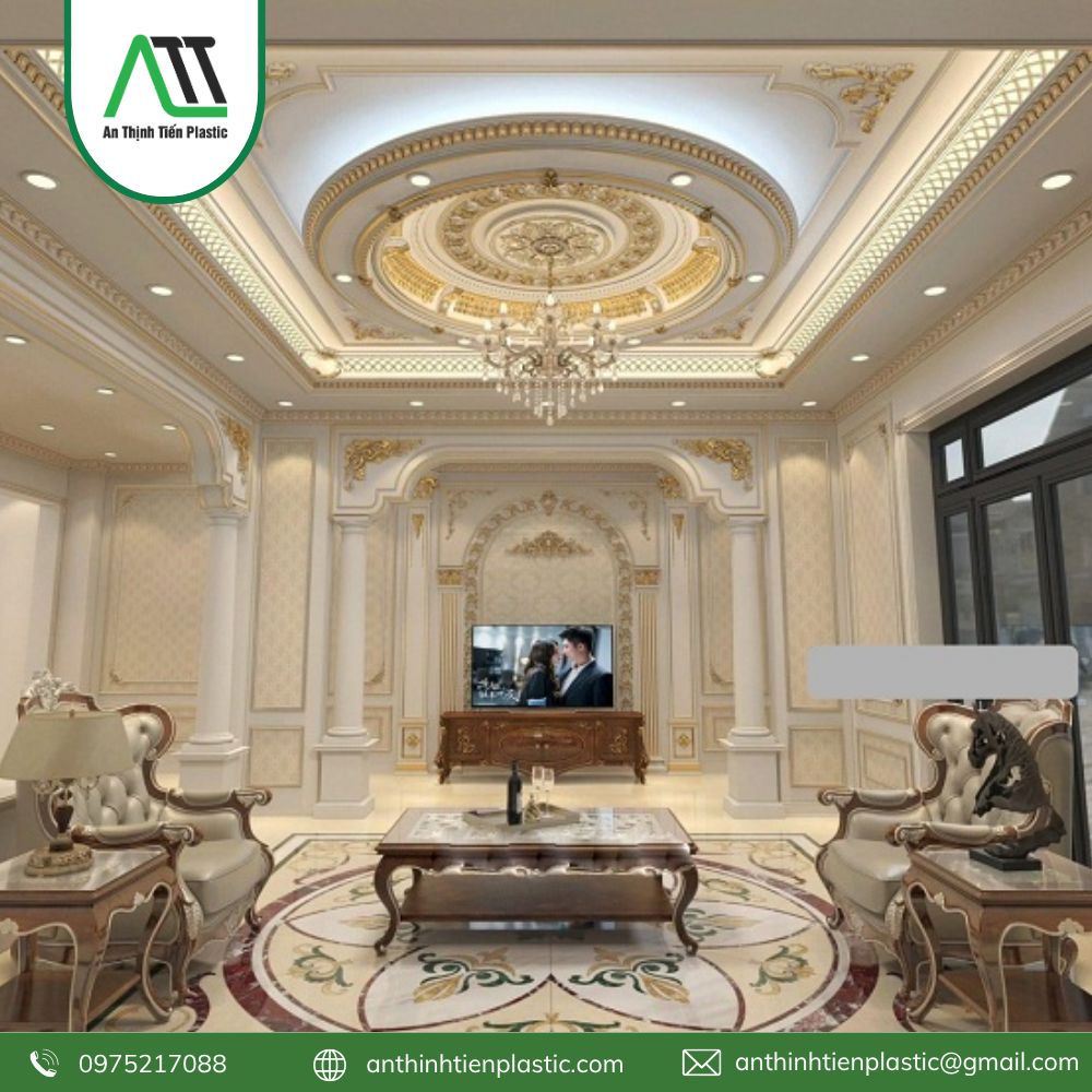 phào chỉ tường phòng khách