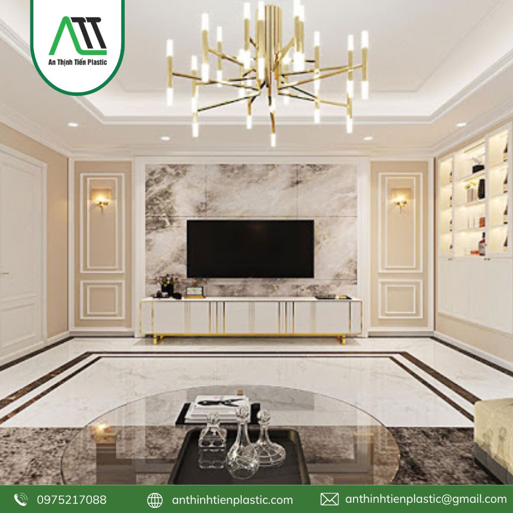 phào chỉ tường phòng khách