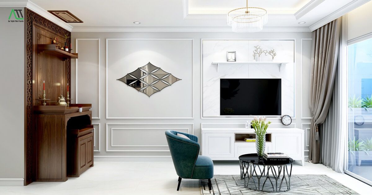 phào chỉ tường phòng ngủ