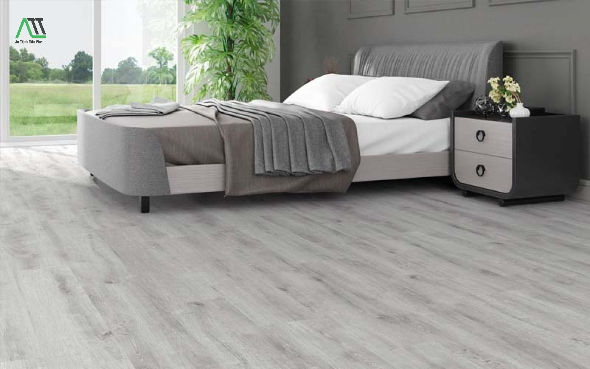 sàn nhựa giả gỗ màu trắng