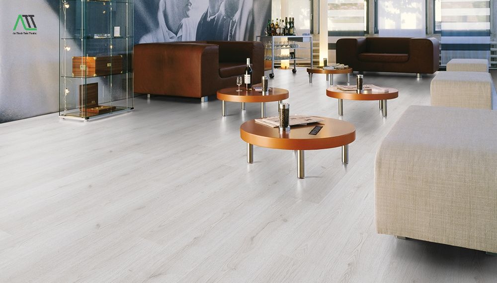 sàn nhựa giả gỗ màu trắng