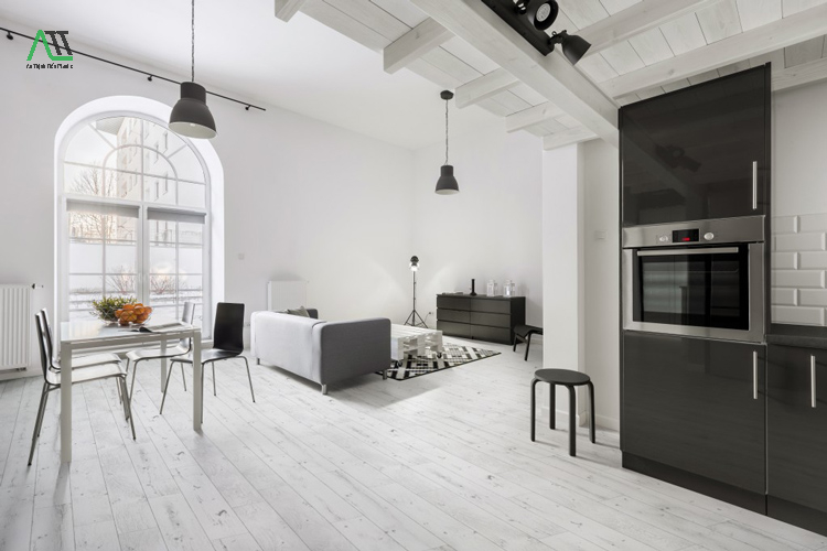 sàn nhựa giả gỗ màu trắng