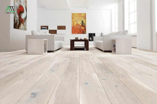 sàn nhựa giả gỗ màu trắng