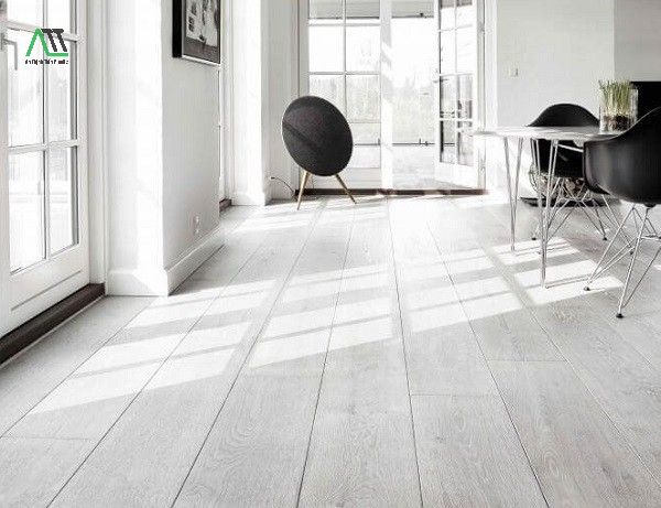 sàn nhựa giả gỗ màu trắng