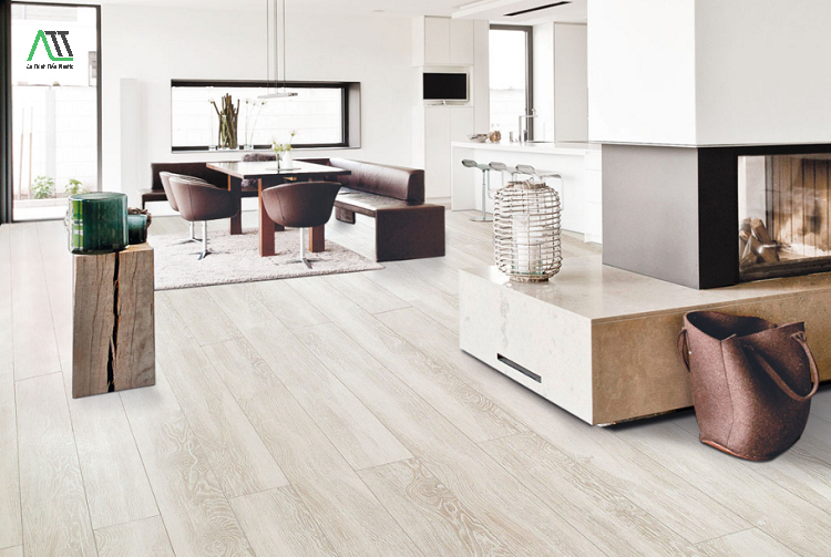 sàn nhựa giả gỗ màu trắng